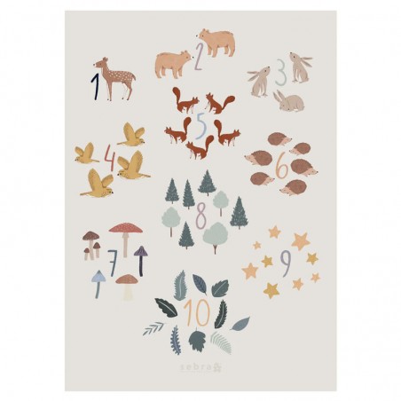 SEBRA plagát "Nightfall Numbers 1-10" - 50 x 70 cm