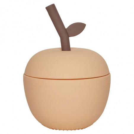 OYOY MINI silikónový pohárik "Beige Apple"