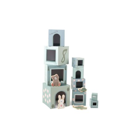 ANDREU TOYS stohovacia veža s drevenými zvieratkami