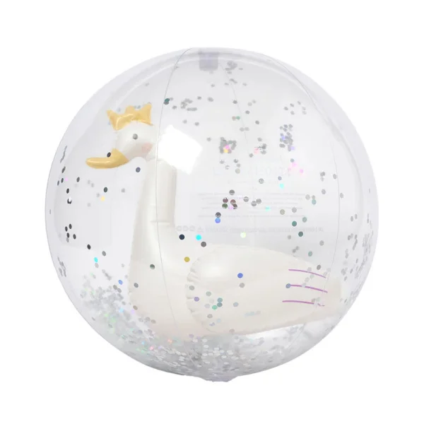 SUNNYLiFE nafukovacia 3D plážová lopta "Princess Swan"