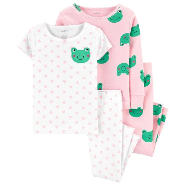 CARTER'S set 2 ks dievčenských pyžám "Pink White Frog"