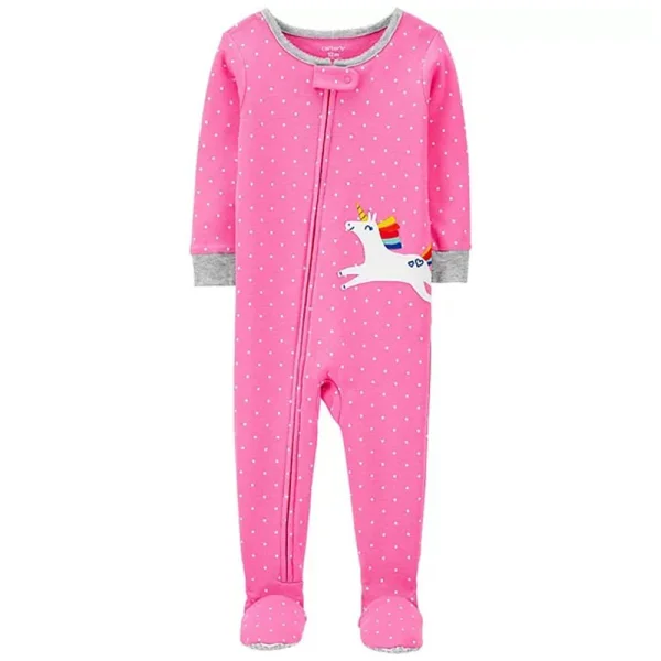 CARTER'S priliehavé pyžamko s capkami "Unicorn Polka Dot" - 86/92
