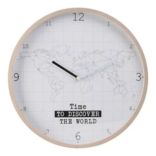 THE HOME DECO FACTORY nástenné hodiny "Time to Discover the World" - Ø 40 cm