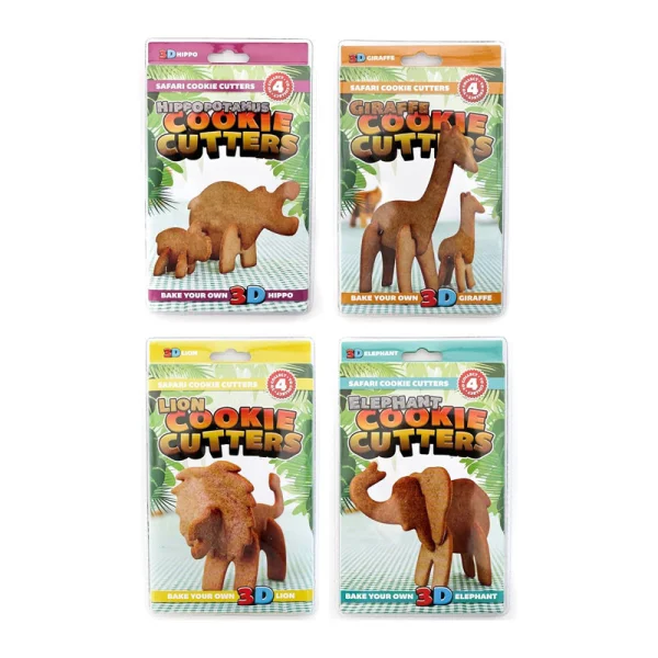 SUCK UK formičky na pečenie "3D Safari" - 2 motívy