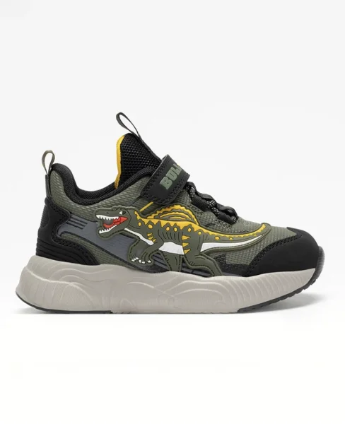 BULL BOYS svietiace tenisky "Spinosaurus" - khaki